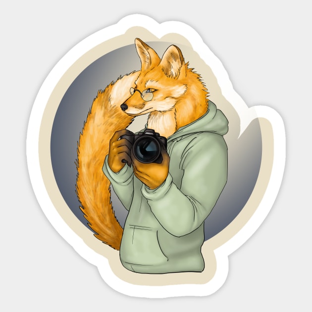 Photographer Fox Sticker by CatAstropheBoxes